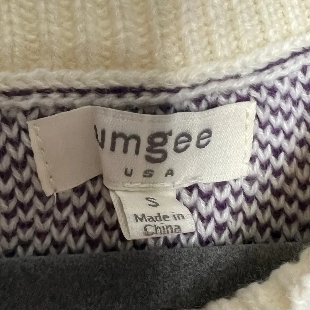 Umgee Fringe Fair Isle Sweater Women’s Small Multicolor Boho Knit Pullover